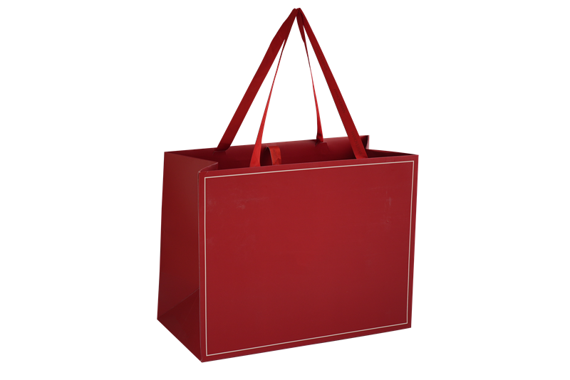 Red Customized Paper Bags for gifts with Red Ribbon