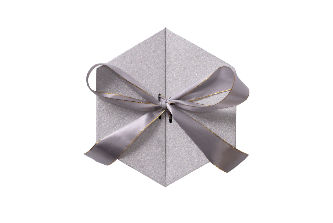 Hexagonal Hard Boxes with Raffia for Gift Packaging